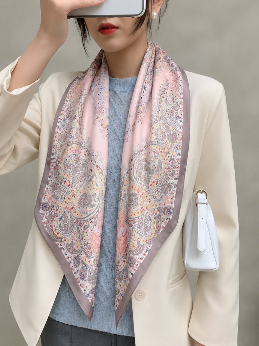 2/$30 NEW Floral Pink Flower Printed Silky Fashion Scarf